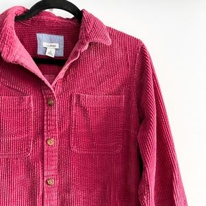 L.L. Bean Women's Pink Corduroy Button-Down Shirt